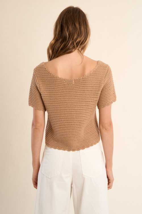 Crochet knit cardigan