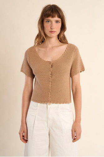 Crochet knit cardigan