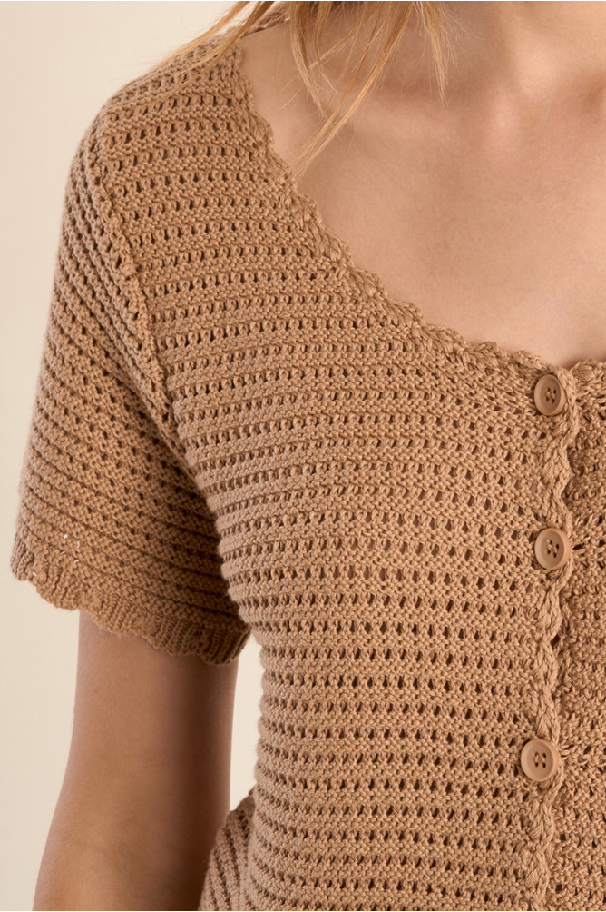 Crochet knit cardigan