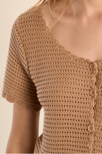 Crochet knit cardigan