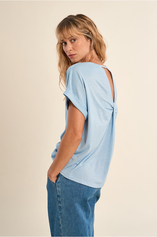 T-shirt casual, ouverture dans le dos 