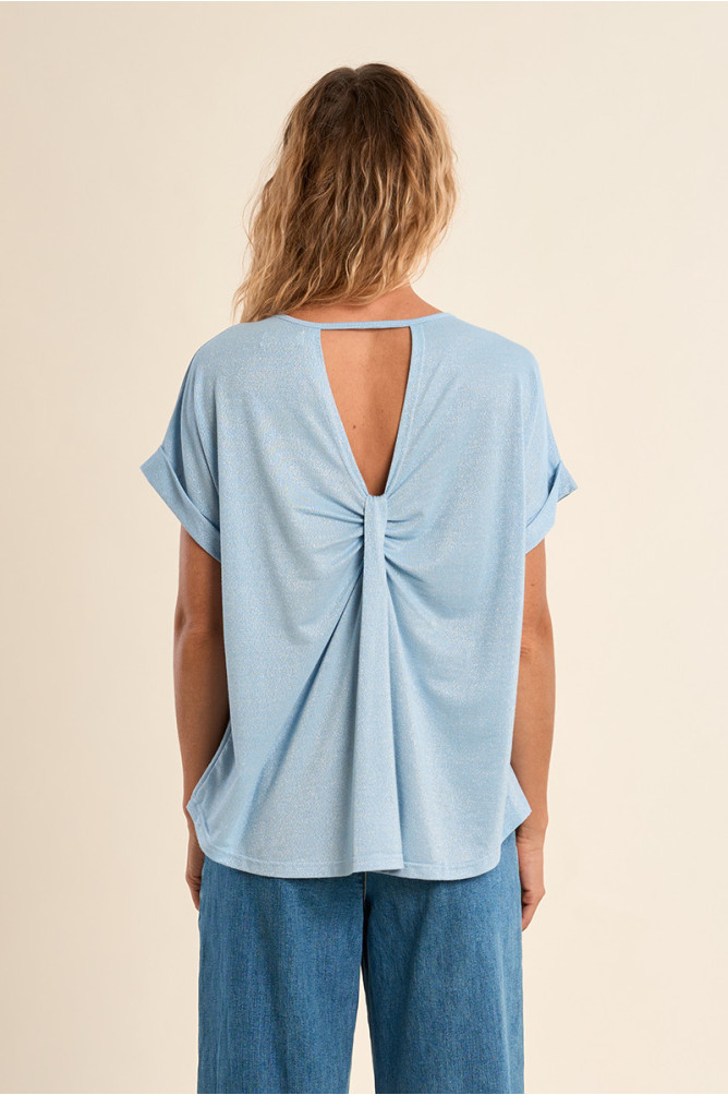 T-shirt casual, ouverture dans le dos 