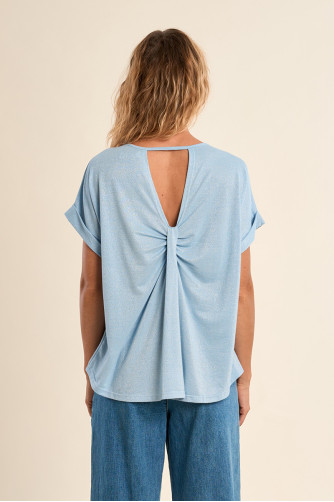 T-shirt casual, ouverture dans le dos 