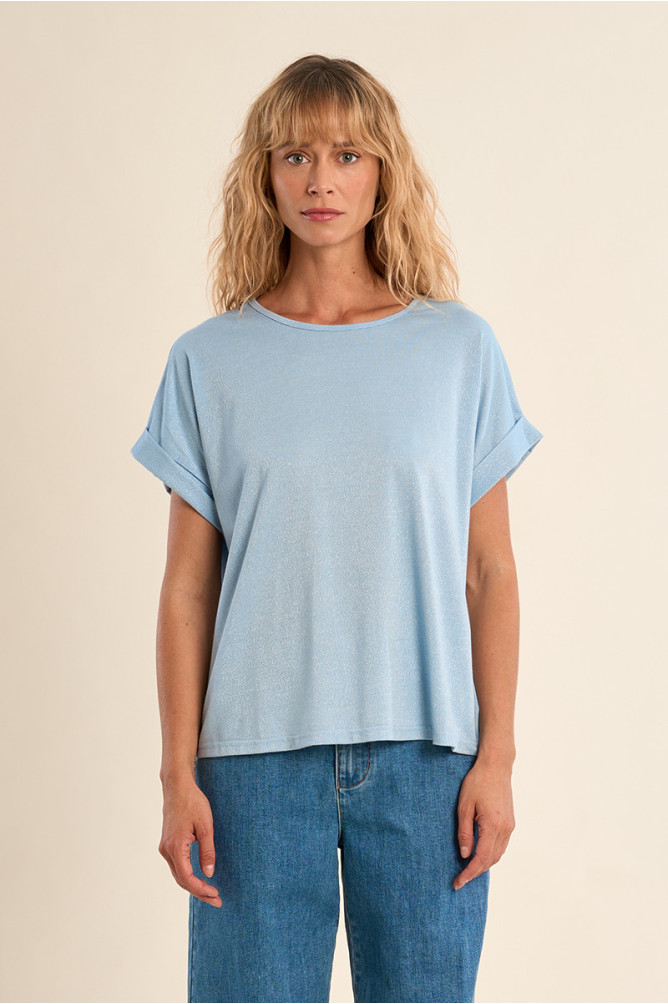 T-shirt casual, ouverture dans le dos 