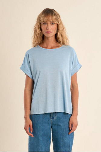 T-shirt casual, ouverture dans le dos 