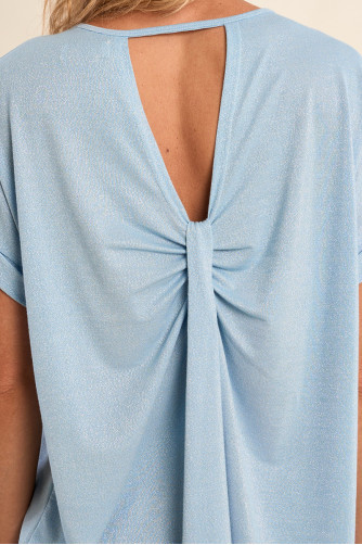 T-shirt casual, ouverture dans le dos 