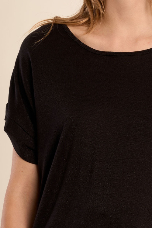 T-shirt casual, ouverture dans le dos 