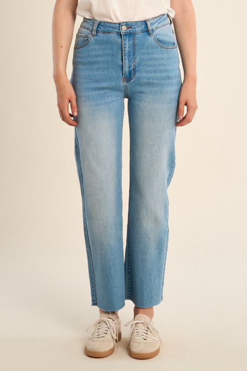 Denim droit, taille haute