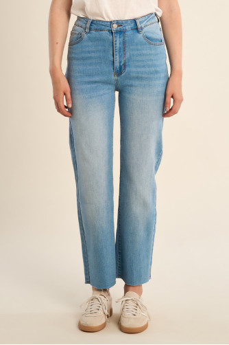 Denim droit, taille haute