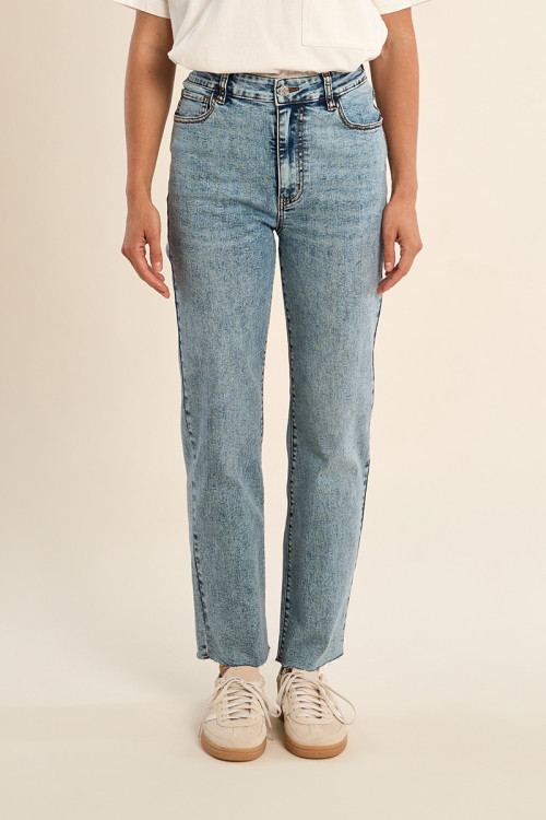 Denim droit, taille haute