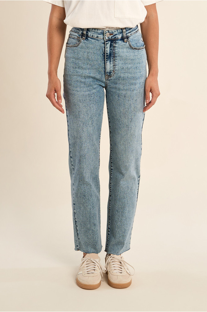 Denim droit, taille haute