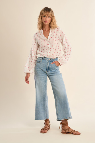 Denim large, coupe crop