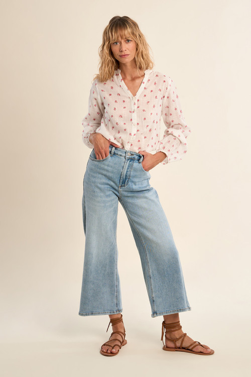 Denim large, coupe crop