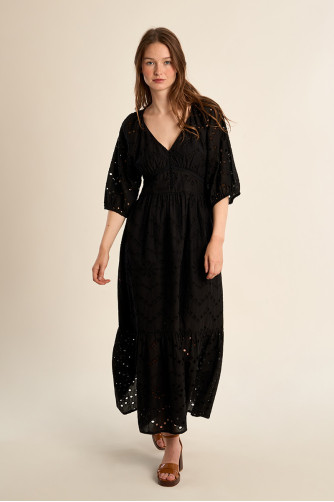 "Long cotton dress, openwork embroidery
"
