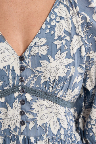 Robe longue imprimée, en coton