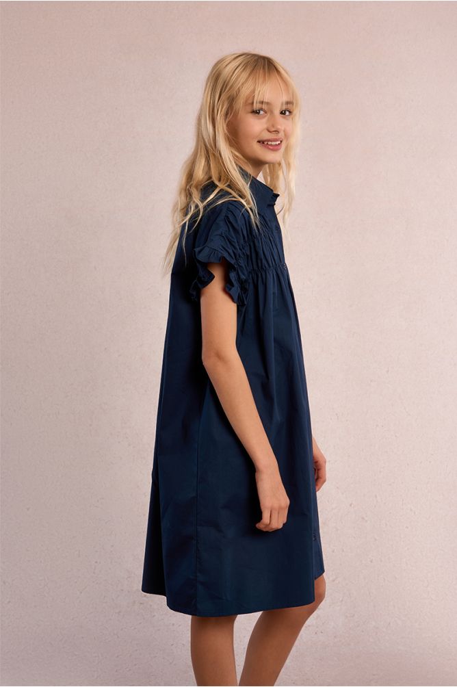 Smocked shirt dress