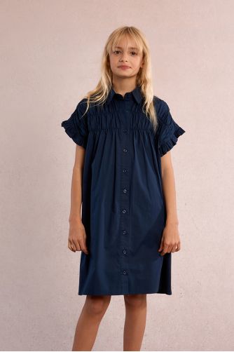 Smocked shirt dress