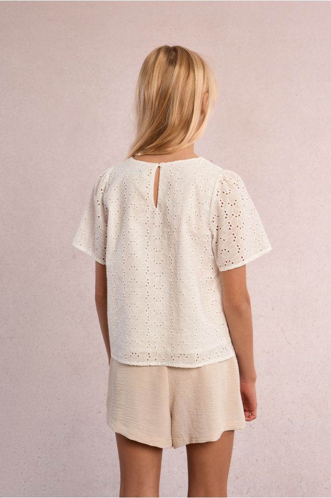 Top en broderie anglaise