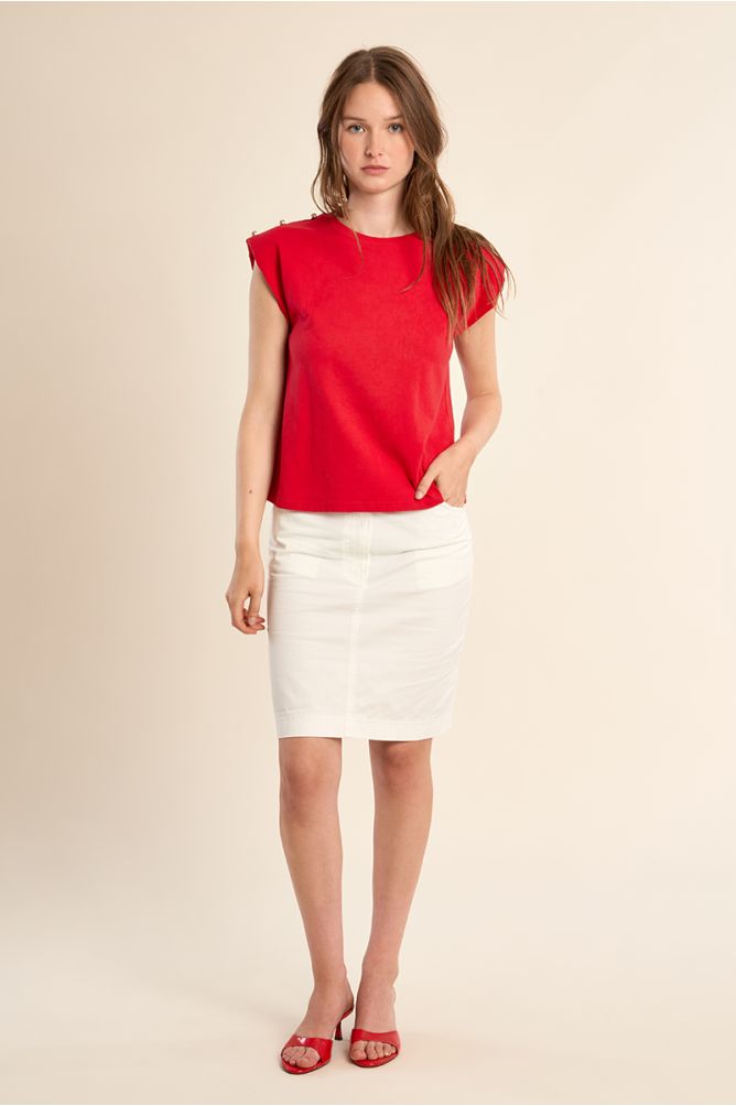 T-shirt à épaulettes