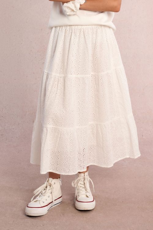 Jupe longue en broderie