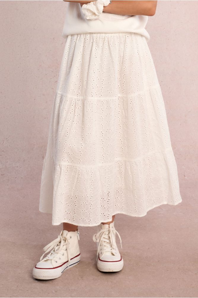 Jupe longue en broderie