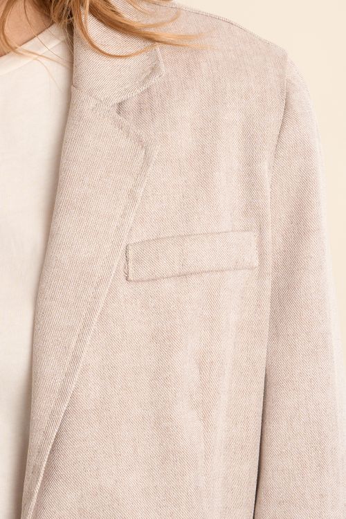 Blazer de mujer de manga larga, bolsillos frontales.