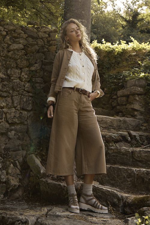 Denim cropped pants, oversized