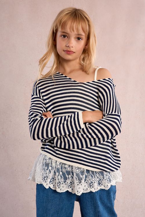 Striped knit sweater