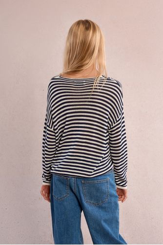 Striped knit sweater