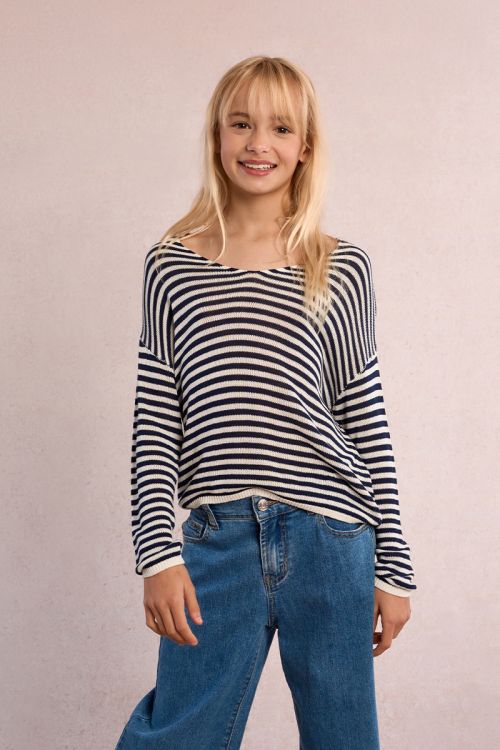 Pull en maille rayé
