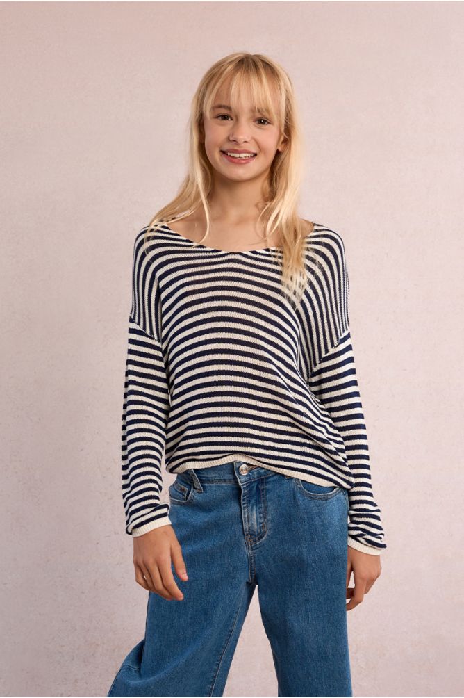 Striped knit sweater
