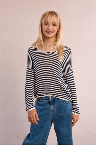 Pull en maille rayé