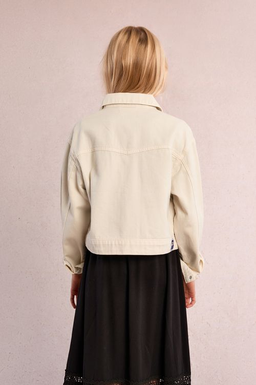 Chaqueta de niña vaquera, bolsillos frontales.