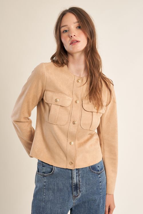 Short suede jacket