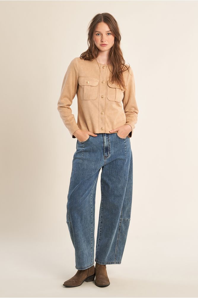 Veste courte en suédine