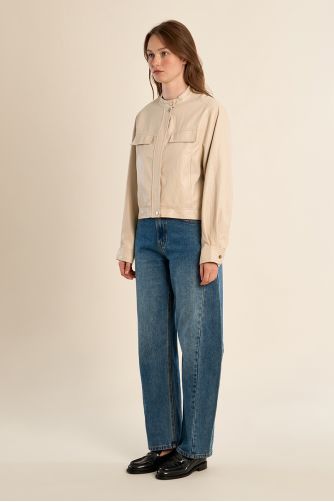 Veste courte mortard, effet simili-cuir