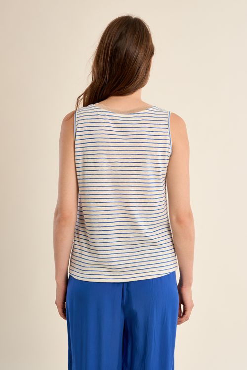 Tank top with wide straps, sailor shirt