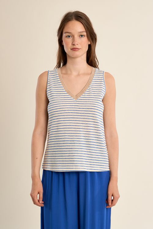 Tank top with wide straps, sailor shirt