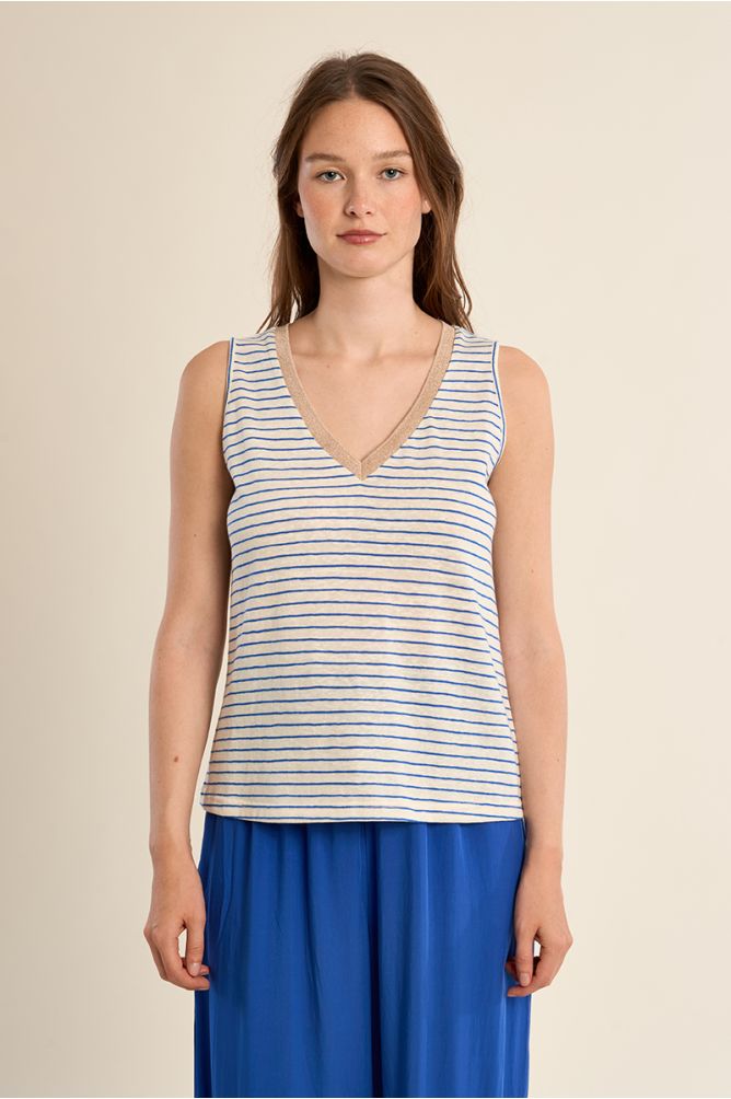 Débardeur à larges bretelles, marinière