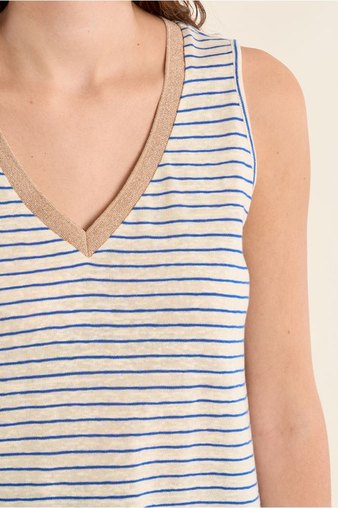 Débardeur à larges bretelles, marinière