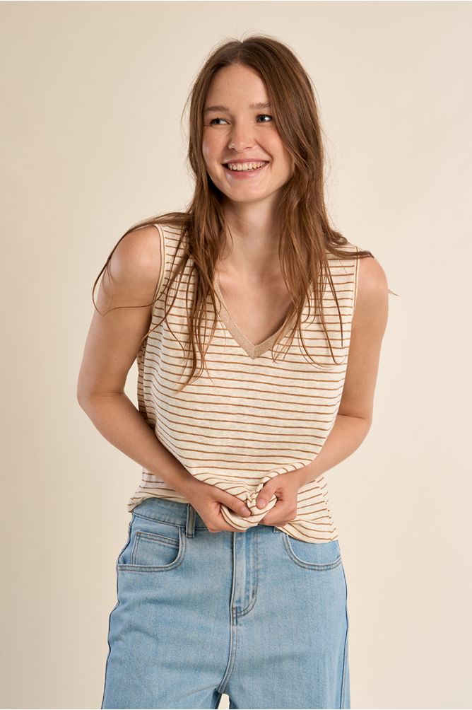 Débardeur à larges bretelles, marinière