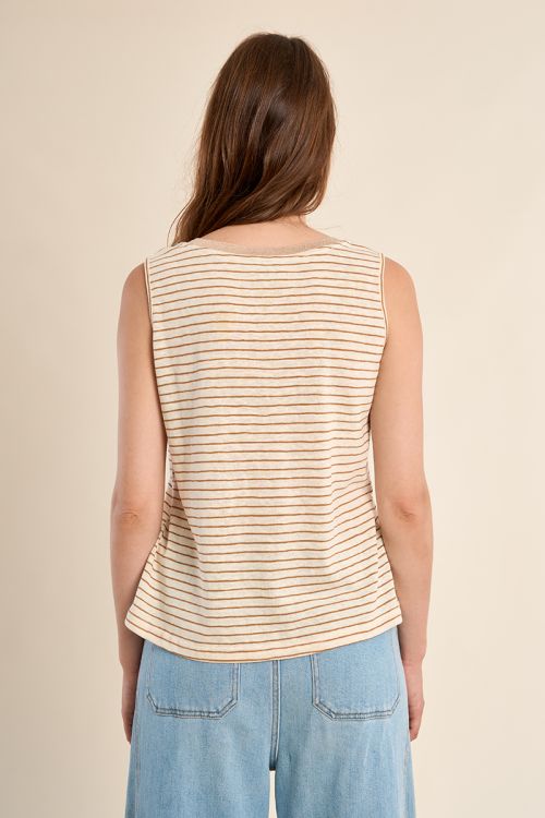 Tank top with wide straps, sailor shirt