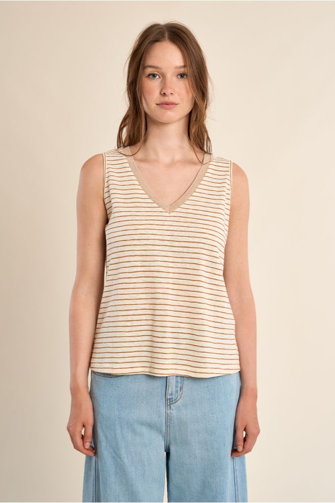 Débardeur à larges bretelles, marinière