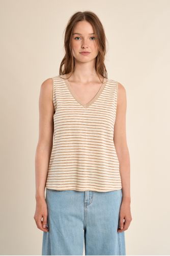 Débardeur à larges bretelles, marinière