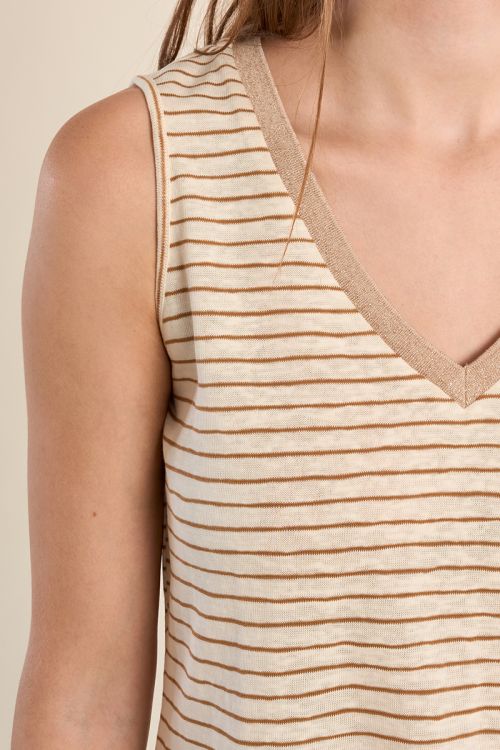 Tank top with wide straps, sailor shirt