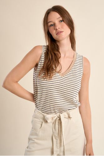 Débardeur à larges bretelles, marinière