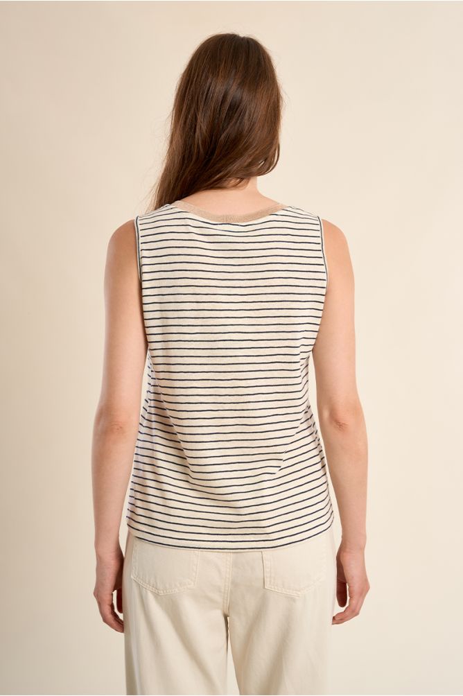 Débardeur à larges bretelles, marinière