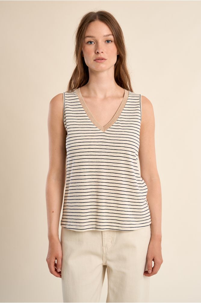 Débardeur à larges bretelles, marinière