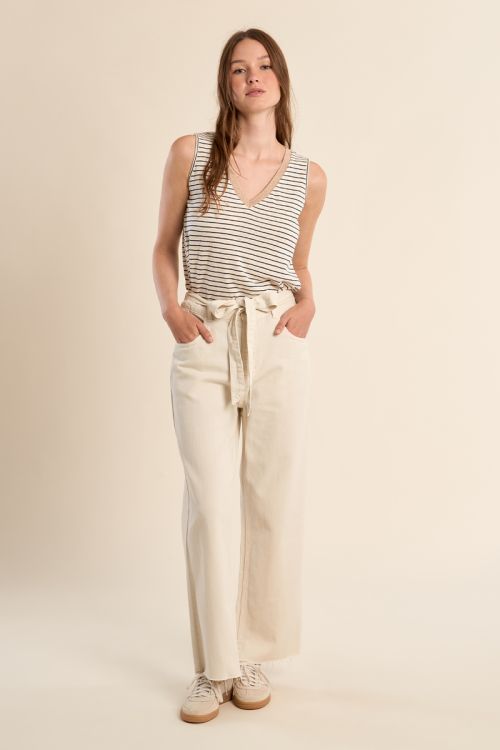 Tank top with wide straps, sailor shirt