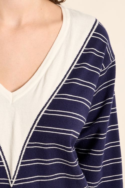 Jersey de mujer de manga larga, estampado rayas.